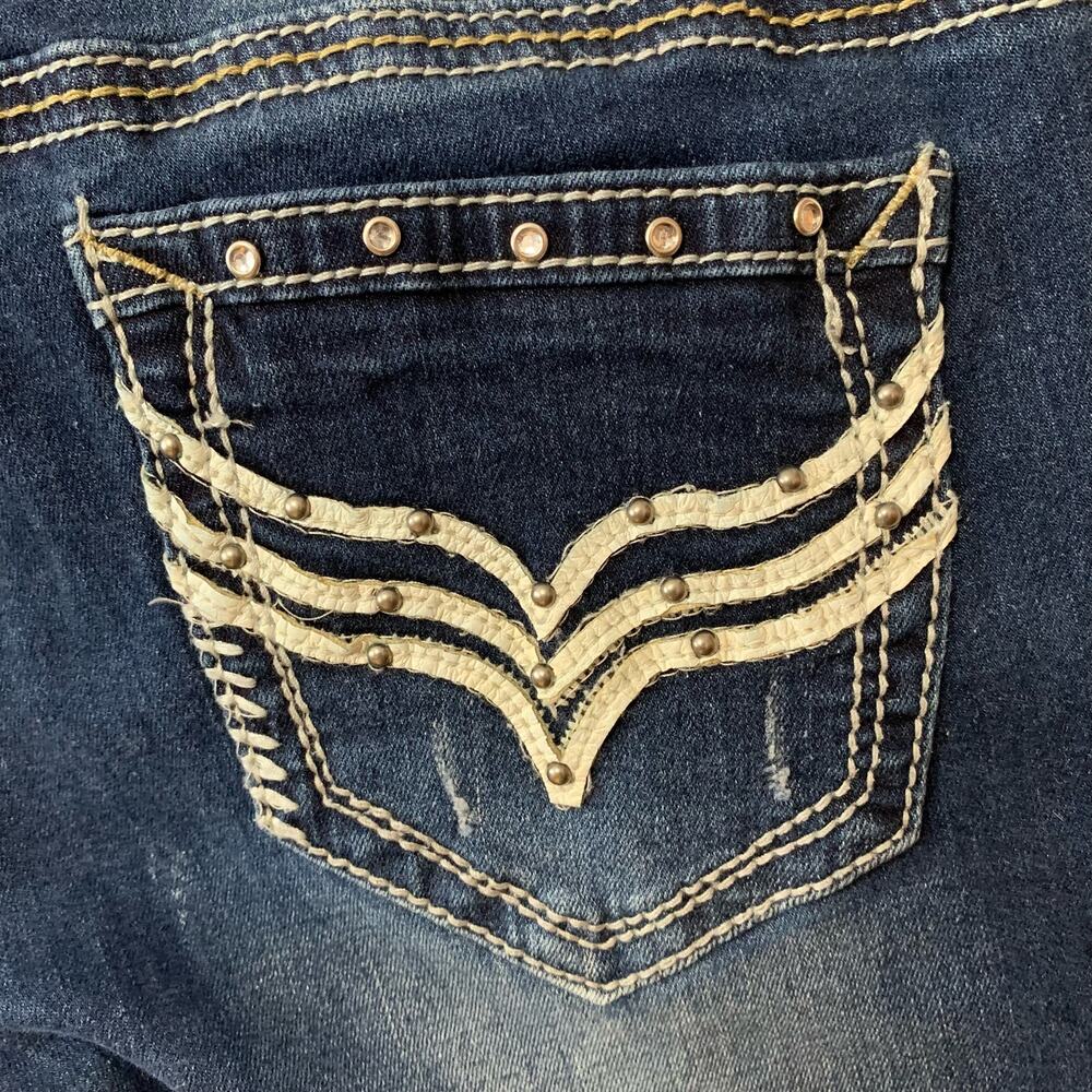 Premium Vanity Collection Women's Harlow Skinny Embellished Dark Blue Sz 27W/32L - Picture 11 of 16